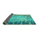 Sideview of Abstract Turquoise Modern Rug, abs5405turq