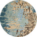 Round Abstract Ash Gray Modern Rug, abs5405