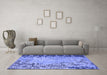 Machine Washable Abstract Blue Modern Rug in a Living Room, wshabs5405blu