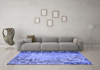 Machine Washable Abstract Blue Modern Rug, wshabs5405blu