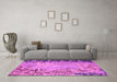 Machine Washable Abstract Pink Modern Rug in a Living Room, wshabs5405pnk