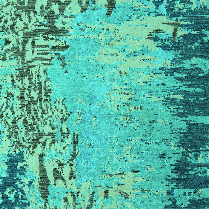 Machine Washable Abstract Turquoise Modern Area Rugs, wshabs5405turq