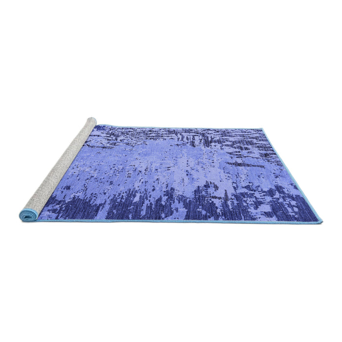 Sideview of Machine Washable Abstract Blue Modern Rug, wshabs5405blu