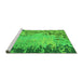 Sideview of Machine Washable Abstract Green Modern Area Rugs, wshabs5405grn