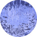 Round Abstract Blue Modern Rug, abs5405blu