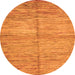 Round Machine Washable Abstract Orange Modern Area Rugs, wshabs5406org