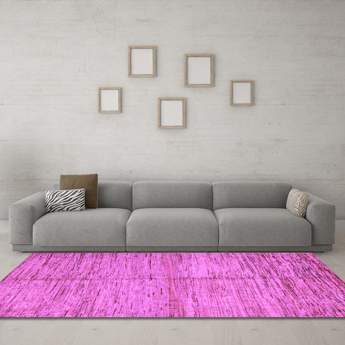 Machine Washable Abstract Purple Modern Area Rugs in a Living Room, wshabs5406pur