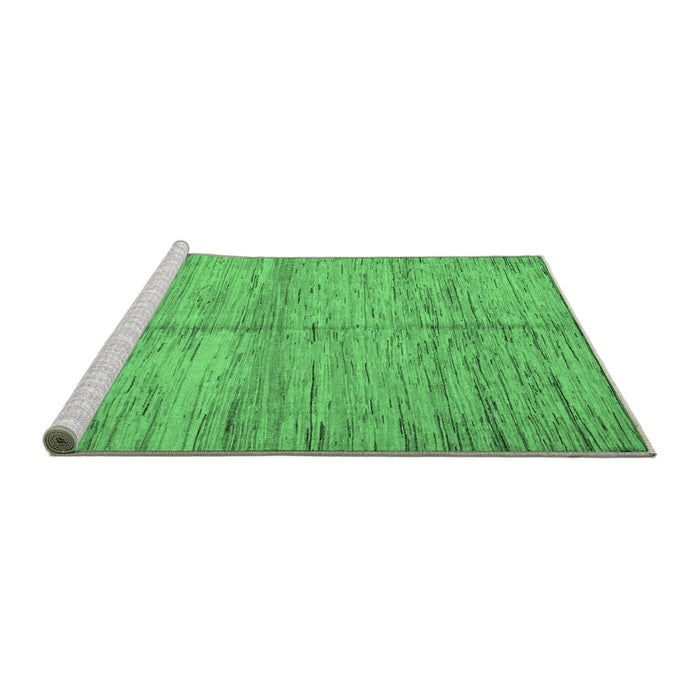 Sideview of Machine Washable Abstract Emerald Green Modern Area Rugs, wshabs5406emgrn