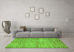 Machine Washable Abstract Green Modern Area Rugs in a Living Room,, wshabs5406grn