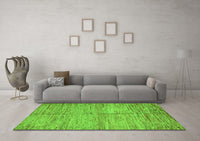 Machine Washable Abstract Green Modern Rug, wshabs5406grn