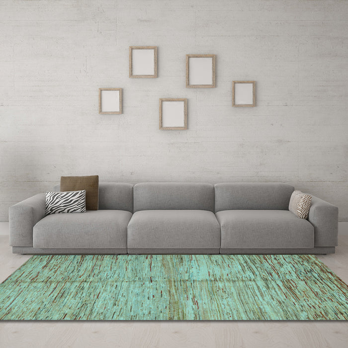 Machine Washable Abstract Light Blue Modern Rug in a Living Room, wshabs5406lblu