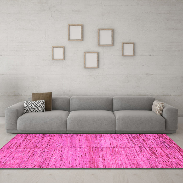 Machine Washable Abstract Pink Modern Rug in a Living Room, wshabs5406pnk