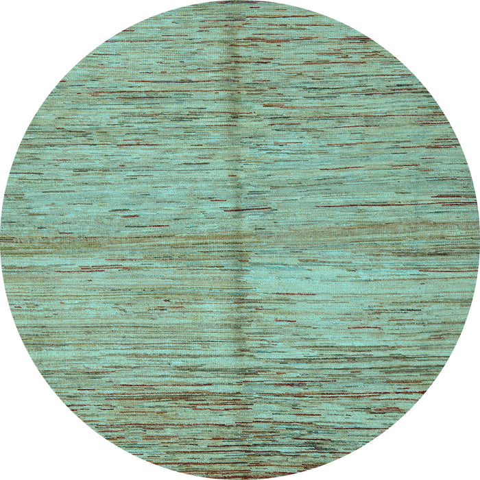 Round Abstract Light Blue Modern Rug, abs5406lblu