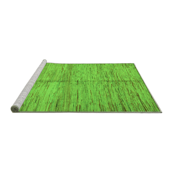Sideview of Machine Washable Abstract Green Modern Area Rugs, wshabs5406grn