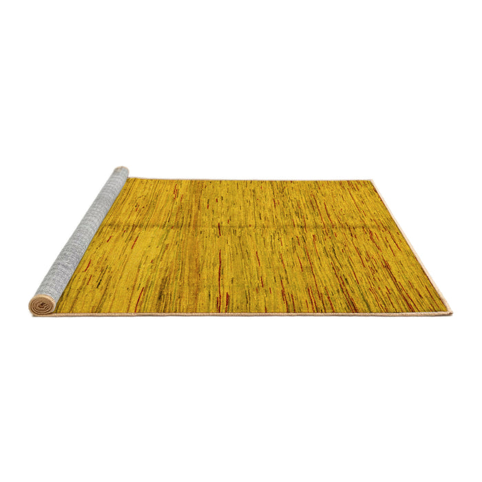 Sideview of Machine Washable Abstract Yellow Modern Rug, wshabs5406yw