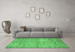 Machine Washable Abstract Emerald Green Modern Area Rugs in a Living Room,, wshabs5406emgrn