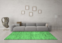 Machine Washable Abstract Emerald Green Modern Rug, wshabs5406emgrn