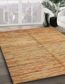 Machine Washable Abstract Orange Rug in a Family Room, wshabs5406