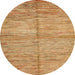 Round Abstract Orange Modern Rug, abs5406