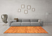 Machine Washable Abstract Orange Modern Area Rugs in a Living Room, wshabs5406org