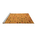 Sideview of Machine Washable Abstract Orange Modern Area Rugs, wshabs5407org