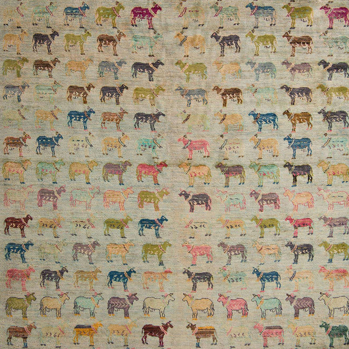 Machine Washable Abstract Dark Khaki Green Rug, wshabs5407