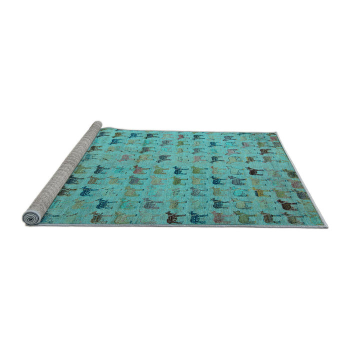 Sideview of Machine Washable Abstract Light Blue Modern Rug, wshabs5407lblu