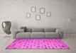 Machine Washable Abstract Pink Modern Rug in a Living Room, wshabs5407pnk