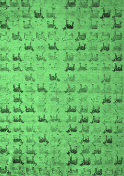 Abstract Emerald Green Modern Rug, abs5407emgrn