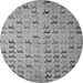 Round Abstract Gray Modern Rug, abs5407gry