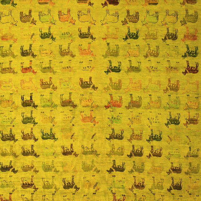 Abstract Yellow Modern Rug, abs5407yw