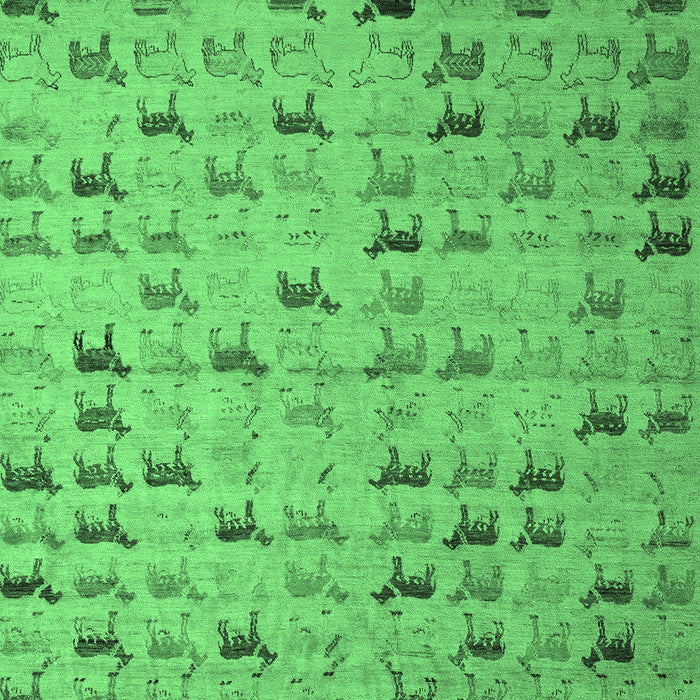 Machine Washable Abstract Emerald Green Modern Area Rugs, wshabs5407emgrn
