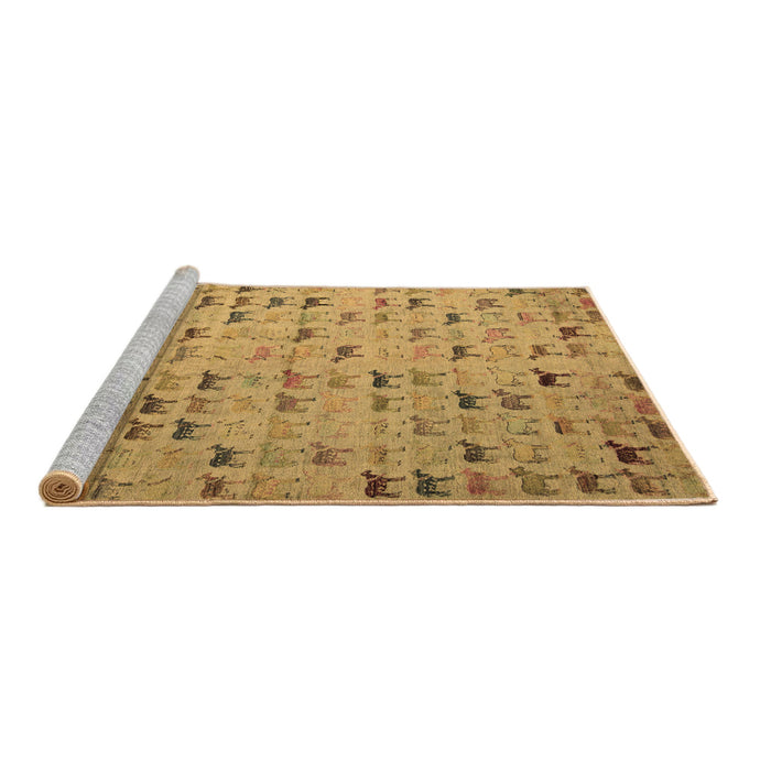 Sideview of Machine Washable Abstract Brown Modern Rug, wshabs5407brn