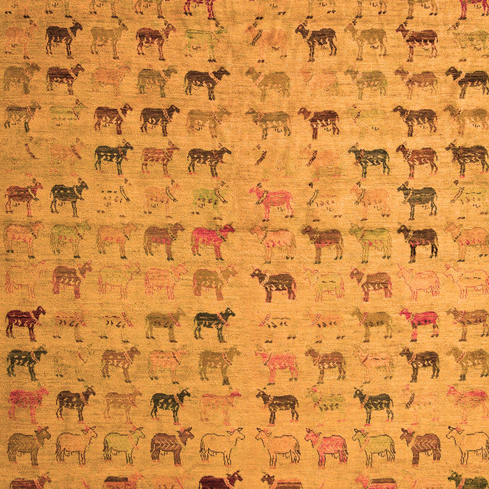 Machine Washable Abstract Orange Modern Area Rugs, wshabs5407org