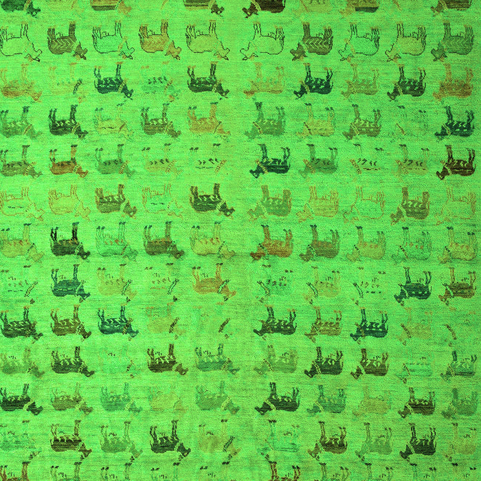 Machine Washable Abstract Green Modern Area Rugs, wshabs5407grn