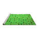 Sideview of Machine Washable Abstract Green Modern Area Rugs, wshabs5407grn