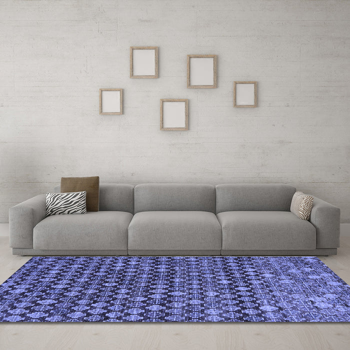 Machine Washable Abstract Blue Modern Rug in a Living Room, wshabs5408blu
