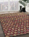 Machine Washable Abstract Saffron Red Rug in a Family Room, wshabs5408