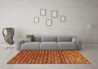 Machine Washable Abstract Orange Modern Rug, wshabs5408org