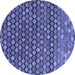 Round Machine Washable Abstract Blue Modern Rug, wshabs5408blu