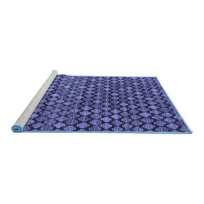 Sideview of Machine Washable Abstract Blue Modern Rug, wshabs5408blu