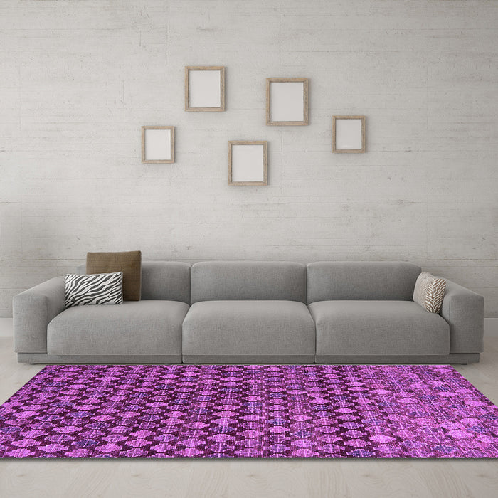 Machine Washable Abstract Purple Modern Area Rugs in a Living Room, wshabs5408pur