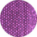 Round Machine Washable Abstract Purple Modern Area Rugs, wshabs5408pur