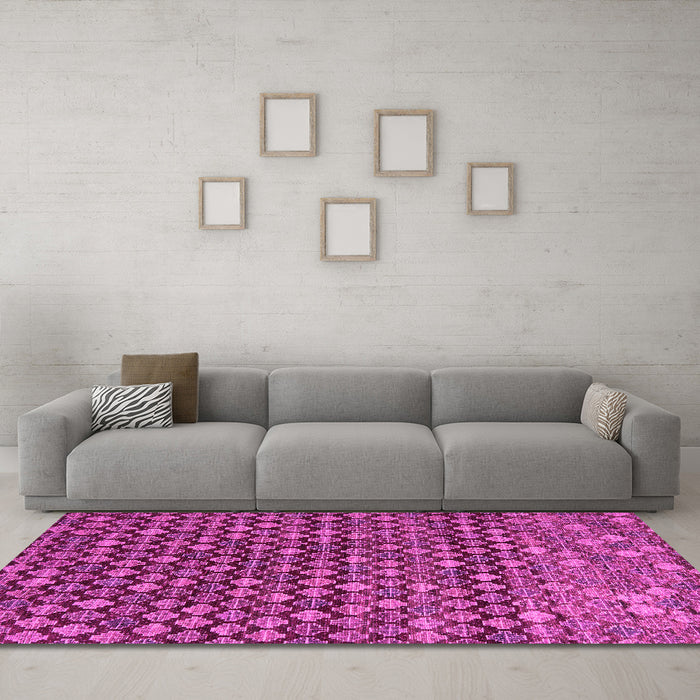 Machine Washable Abstract Pink Modern Rug in a Living Room, wshabs5408pnk