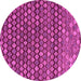 Round Machine Washable Abstract Pink Modern Rug, wshabs5408pnk