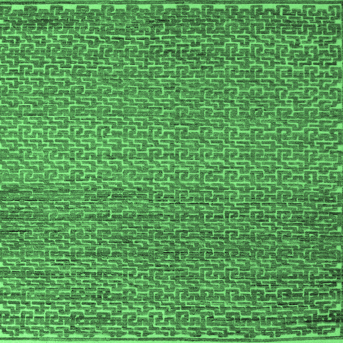 Square Machine Washable Abstract Emerald Green Modern Area Rugs, wshabs5409emgrn