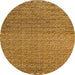 Round Machine Washable Abstract Yellow Rug, wshabs5409