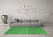 Machine Washable Abstract Emerald Green Modern Area Rugs in a Living Room,, wshabs5409emgrn