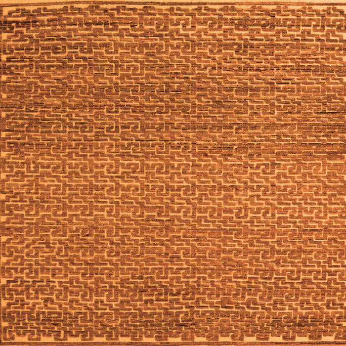 Square Machine Washable Abstract Orange Modern Area Rugs, wshabs5409org