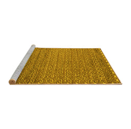 Sideview of Machine Washable Abstract Yellow Modern Rug, wshabs5409yw